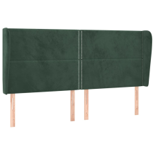 vidaXL sötétzöld bársony fejtámla szárnyakkal 183x23x118/128 cm (3117879) ágy és ágykellék