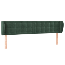 vidaXL sötétzöld bársony fejtámla szárnyakkal 203x23x78/88 cm (3117647) ágy és ágykellék
