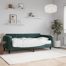 vidaXL sötétzöld bársony heverő matraccal 100 x 200 cm ágy és ágykellék
