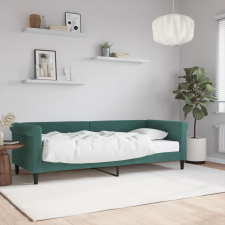 vidaXL sötétzöld bársony heverő matraccal 80 x 200 cm ágy és ágykellék