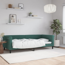 vidaXL sötétzöld bársony kanapéágy 90x200 cm bútor