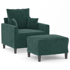 vidaXL sötétzöld bársony kanapéfotel lábtartóval 60 cm (3201099) bútor