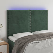 vidaXL sötétzöld bársony LED-es fejtámla 144x5x118/128 cm ágy és ágykellék