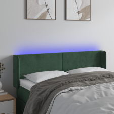 vidaXL sötétzöld bársony LED-es fejtámla 147 x 16 x 78/88 cm ágy és ágykellék