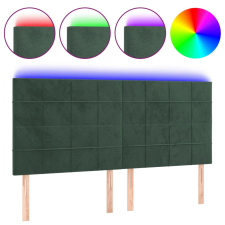 vidaXL sötétzöld bársony LED-es fejtámla 160x5x118/128 cm (3122481) ágy és ágykellék