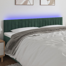vidaXL sötétzöld bársony LED-es fejtámla 160x5x78/88 cm ágy és ágykellék