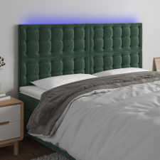 vidaXL sötétzöld bársony LED-es fejtámla 180x5x118/128 cm ágy és ágykellék