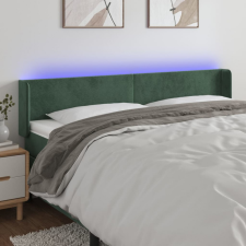 vidaXL sötétzöld bársony LED-es fejtámla 203 x 16 x 78/88 cm ágy és ágykellék