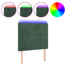 vidaXL sötétzöld bársony LED-es fejtámla 90x5x118/128 cm (3122603) ágy és ágykellék