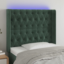 vidaXL Sötétzöld bársony led-es fejtámla 93x16x118/128 cm ágy és ágykellék