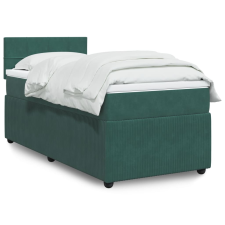 vidaXL sötétzöld bársony rugós ágy matraccal 100 x 200 cm ágy és ágykellék