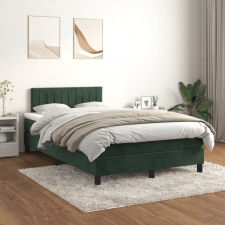 vidaXL sötétzöld bársony rugós ágy matraccal 120 x 200 cm ágy és ágykellék