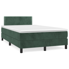 vidaXL sötétzöld bársony rugós ágy matraccal 120 x 200 cm (3141236) ágy és ágykellék