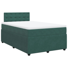 vidaXL sötétzöld bársony rugós ágy matraccal 120 x 200 cm (3287725) ágy és ágykellék