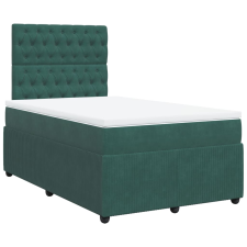 vidaXL sötétzöld bársony rugós ágy matraccal 120 x 200 cm (3292319) ágy és ágykellék