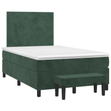 vidaXL sötétzöld bársony rugós ágy matraccal 120x190 cm ágy és ágykellék