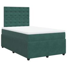 vidaXL sötétzöld bársony rugós ágy matraccal 120x190 cm (3292301) ágy és ágykellék