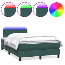 vidaXL sötétzöld bársony rugós ágy matraccal 120x210 cm (3317070) ágy és ágykellék