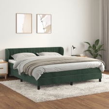 vidaXL sötétzöld bársony rugós ágy matraccal 160x200 cm ágy és ágykellék