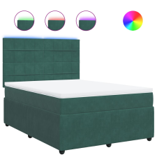vidaXL sötétzöld bársony rugós ágy matraccal 160x200 cm (3294685) ágy és ágykellék
