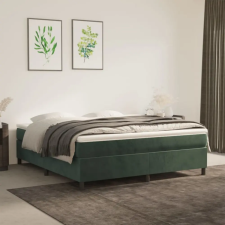 vidaXL sötétzöld bársony rugós ágy matraccal 180x200 cm ágy és ágykellék