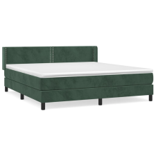vidaXL sötétzöld bársony rugós ágy matraccal 180x200 cm (3130916) ágy és ágykellék