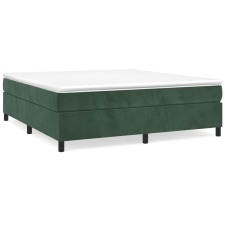 vidaXL sötétzöld bársony rugós ágy matraccal 180x200 cm (3144696) ágy és ágykellék