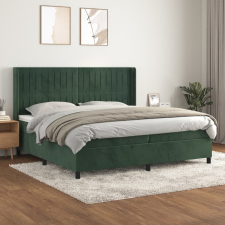 vidaXL sötétzöld bársony rugós ágy matraccal 200x200 cm ágy és ágykellék