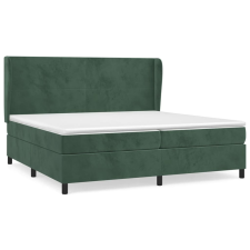vidaXL sötétzöld bársony rugós ágy matraccal 200x200 cm (3129114) ágy és ágykellék