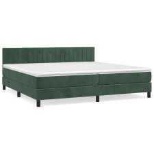 vidaXL sötétzöld bársony rugós ágy matraccal 200x200 cm (3141446) ágy és ágykellék