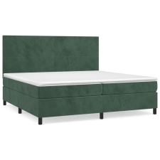 vidaXL sötétzöld bársony rugós ágy matraccal 200x200 cm (3142926) ágy és ágykellék