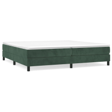 vidaXL sötétzöld bársony rugós ágy matraccal 200x200 cm (3144354) ágy és ágykellék