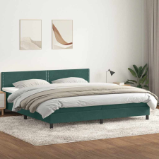 vidaXL sötétzöld bársony rugós ágy matraccal 200x210 cm ágy és ágykellék