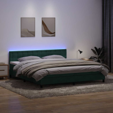 vidaXL sötétzöld bársony rugós ágy matraccal 200x210 cm ágy és ágykellék