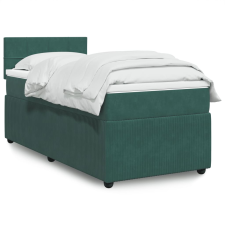 vidaXL sötétzöld bársony rugós ágy matraccal 80 x 200 cm ágy és ágykellék