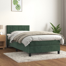 vidaXL sötétzöld bársony rugós ágy matraccal 80 x 200 cm ágy és ágykellék