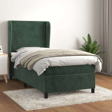 vidaXL sötétzöld bársony rugós ágy matraccal 80 x 200 cm ágy és ágykellék
