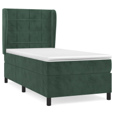 vidaXL sötétzöld bársony rugós ágy matraccal 80 x 200 cm (3129180) ágy és ágykellék