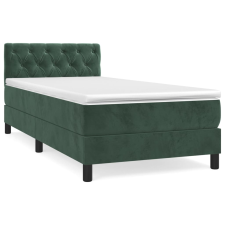 vidaXL sötétzöld bársony rugós ágy matraccal 80 x 200 cm (3141452) ágy és ágykellék