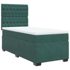 vidaXL sötétzöld bársony rugós ágy matraccal 80 x 200 cm (3290771) ágy és ágykellék