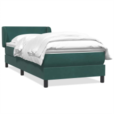 vidaXL sötétzöld bársony rugós ágy matraccal 80x210 cm ágy és ágykellék