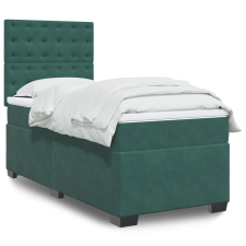 vidaXL sötétzöld bársony rugós ágy matraccal 90 x 200 cm ágy és ágykellék