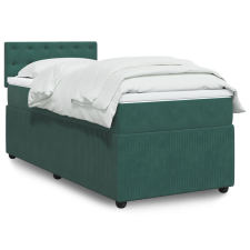 vidaXL sötétzöld bársony rugós ágy matraccal 90 x 200 cm ágy és ágykellék