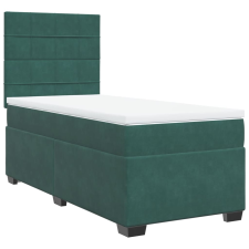 vidaXL sötétzöld bársony rugós ágy matraccal 90 x 200 cm (3290807) ágy és ágykellék