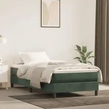 vidaXL sötétzöld bársony rugós ágy matraccal 90x190 cm ágy és ágykellék