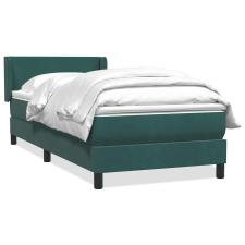 vidaXL sötétzöld bársony rugós ágy matraccal 90x220 cm ágy és ágykellék