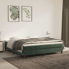 vidaXL sötétzöld bársony rugós ágykeret 160x200 cm ágy és ágykellék