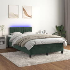 vidaXL Sötétzöld bársony rugós és LED-es ágy matraccal 120x200 cm ágy és ágykellék