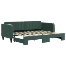 vidaXL sötétzöld kihúzható bársony heverő 80 x 200 cm (3197058) ágy és ágykellék