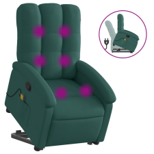 vidaXL sötétzöld szövet dönthető masszázs- és állófotel masszázsfotel
